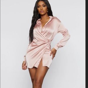 HONEYBUM Mauve Satin Dress